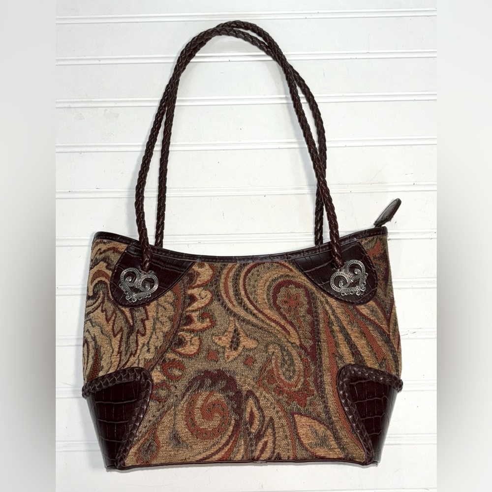 Bueno Womens Bag Silver Tone Trim 11x9x4 Strap Drop 11" Tapestry Type Material